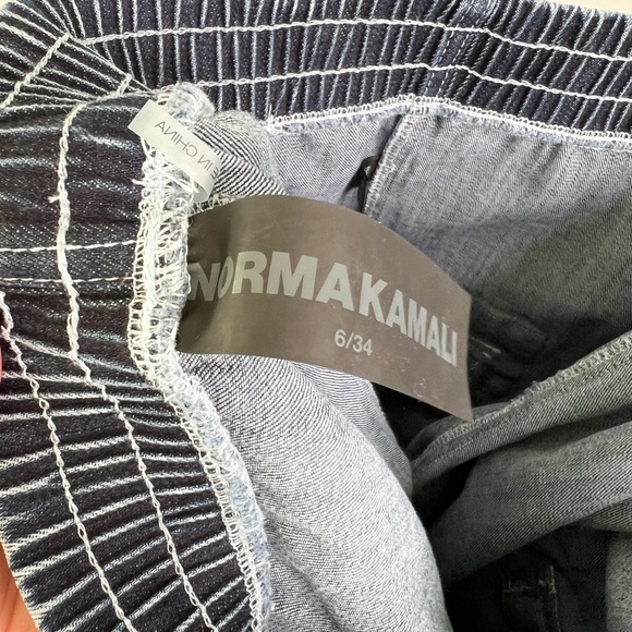 Norma Kamali Pants Dark Blue Acid Wash Boyfriend Cargo Sweat Jogger - Picture 3 of 5